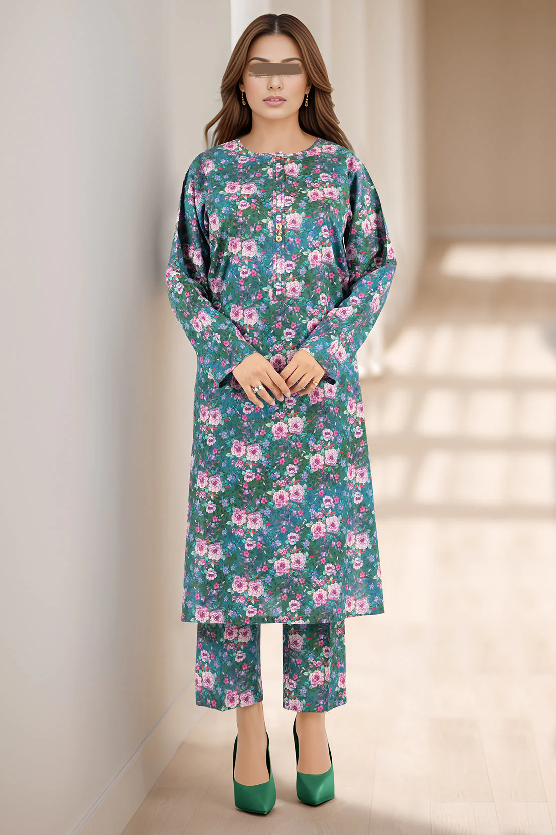 SAYA's Printed Cambric Stitched Mom And Daughter - Image 4