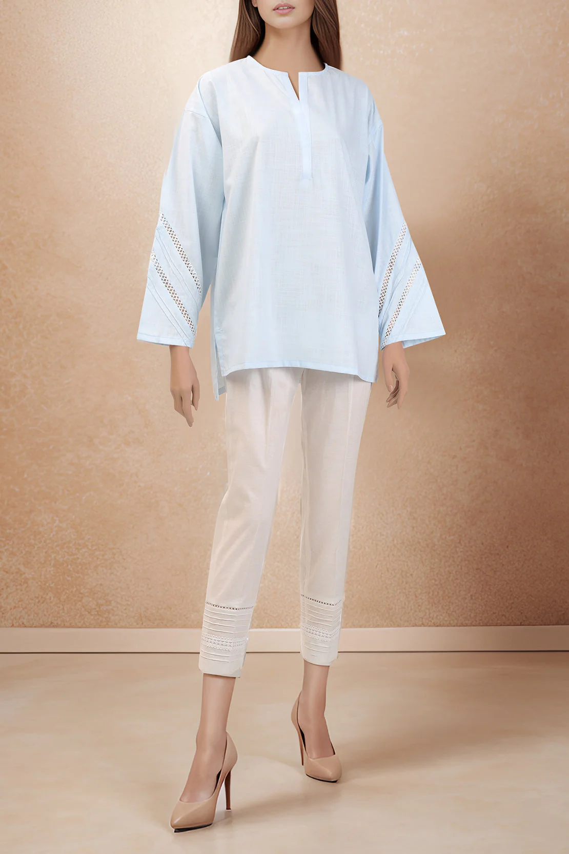 Solid Easy Care Fabric Stitched Shirt - Image 2