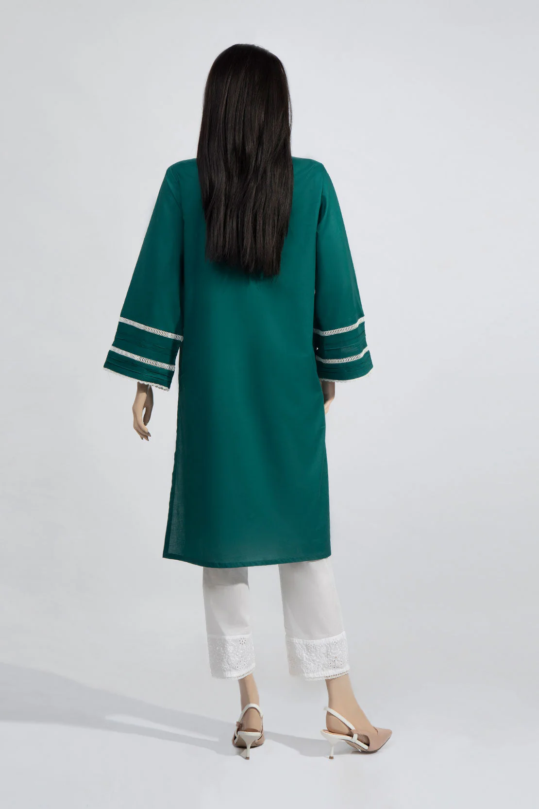 Cambric Solid Emb Stitched Shirt - Image 2