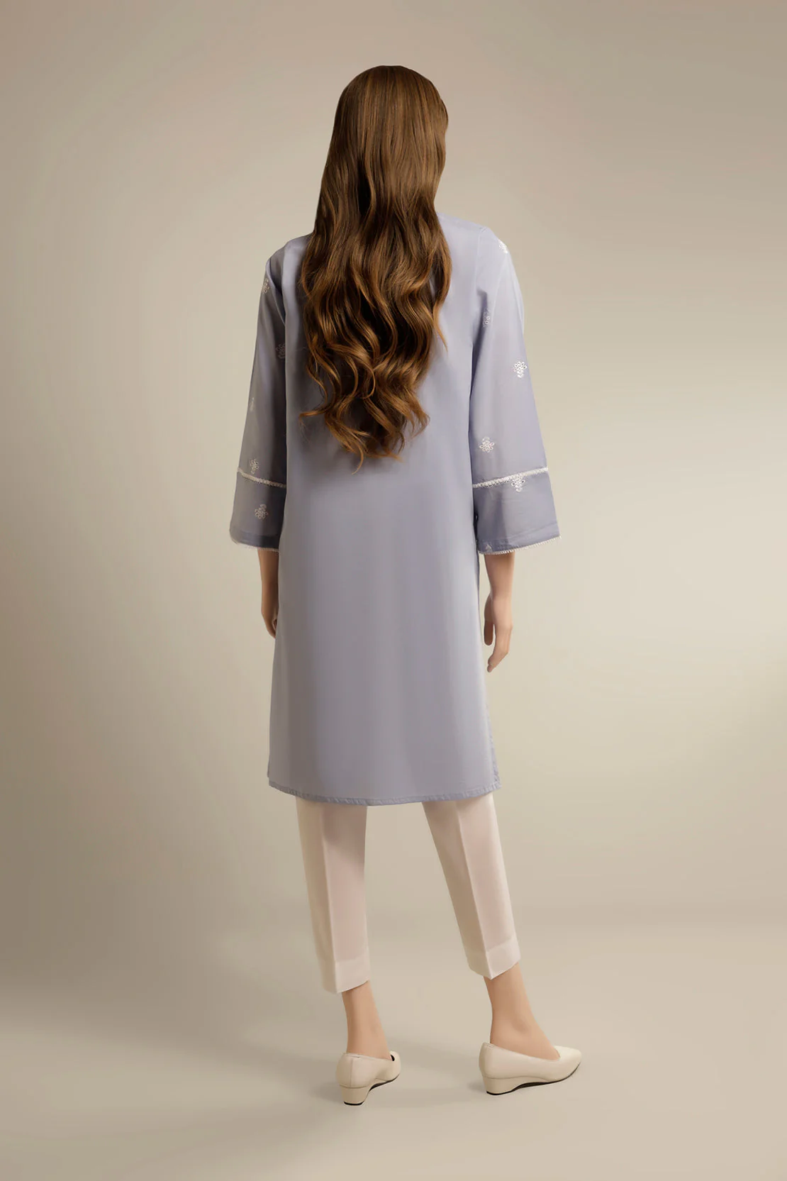 Cambric Solid Emb Stitched Shirt - Image 2