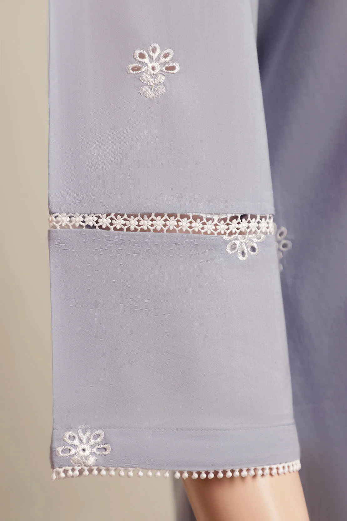 Cambric Solid Emb Stitched Shirt - Image 4