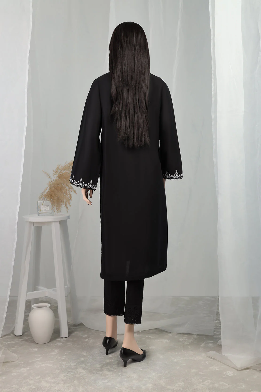 Cambric Solid Emb Stitched Shirt - Image 2