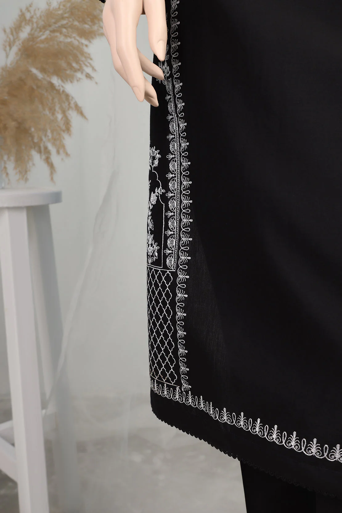 Cambric Solid Emb Stitched Shirt - Image 5
