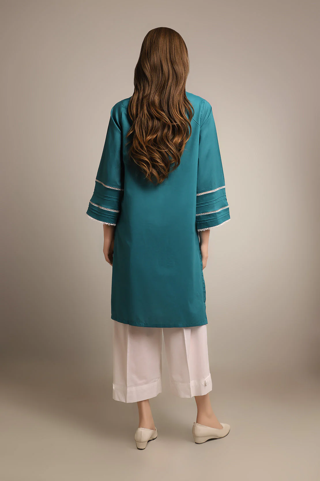 Cambric Solid Emb Stitched Shirt - Image 2