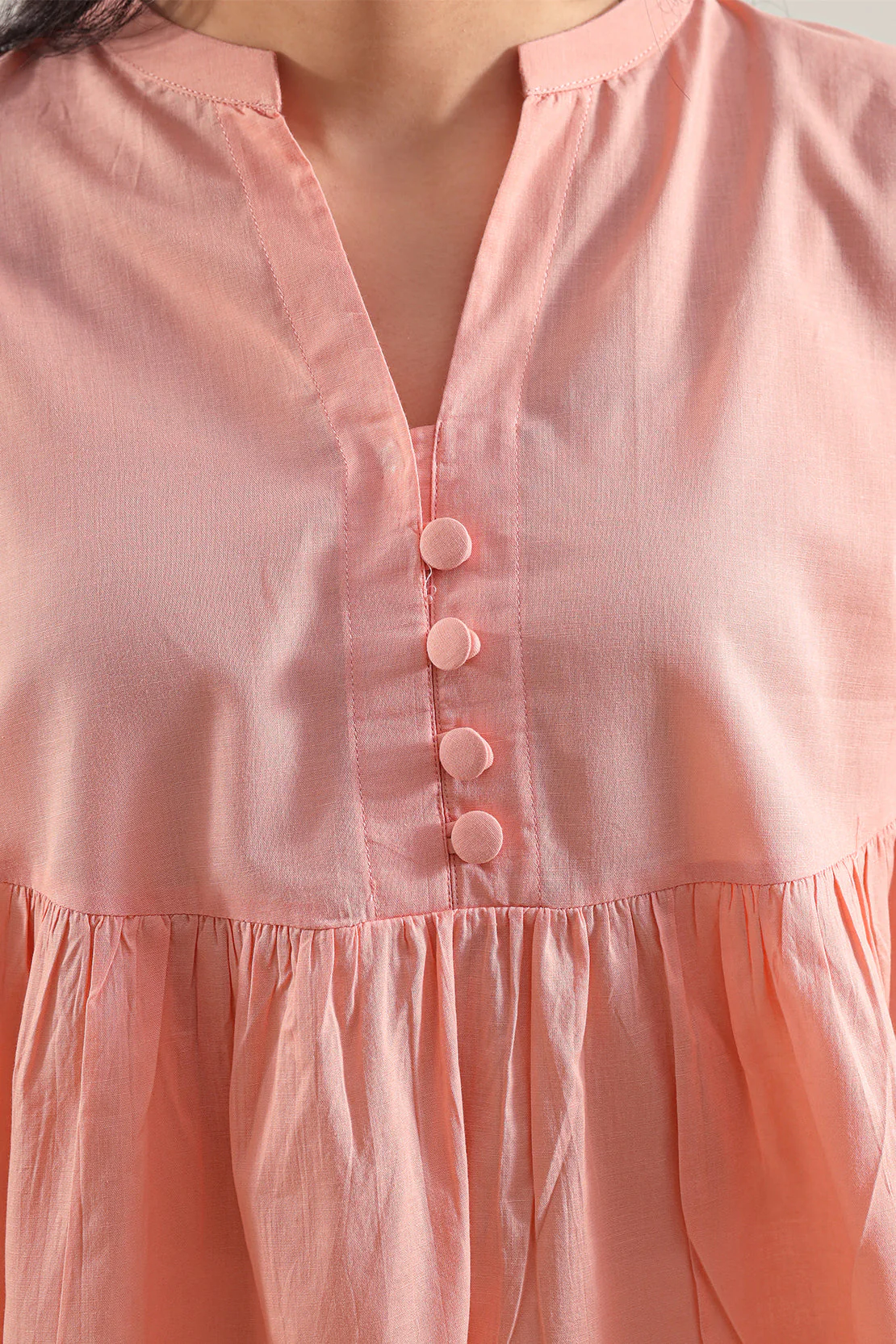 Cambric Solid Stitched Shirt - Image 4