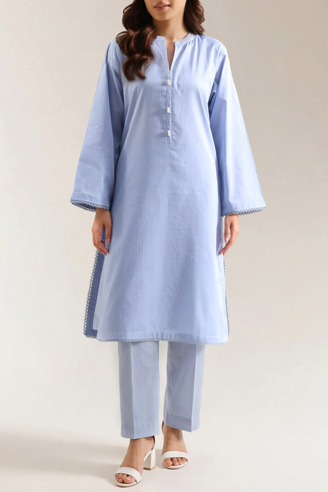Cambric Solid Stitched Shirt