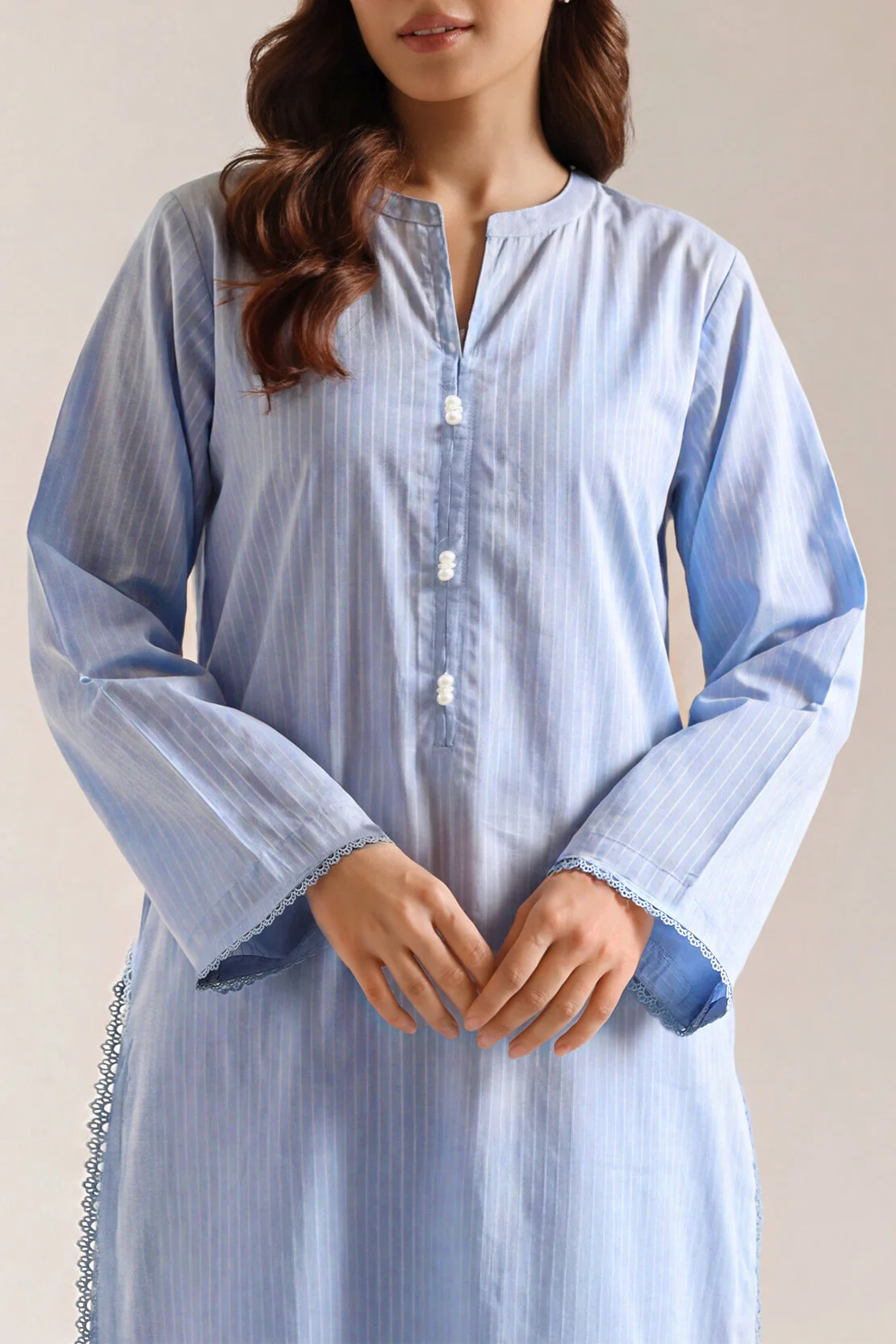 Cambric Solid Stitched Shirt - Image 3