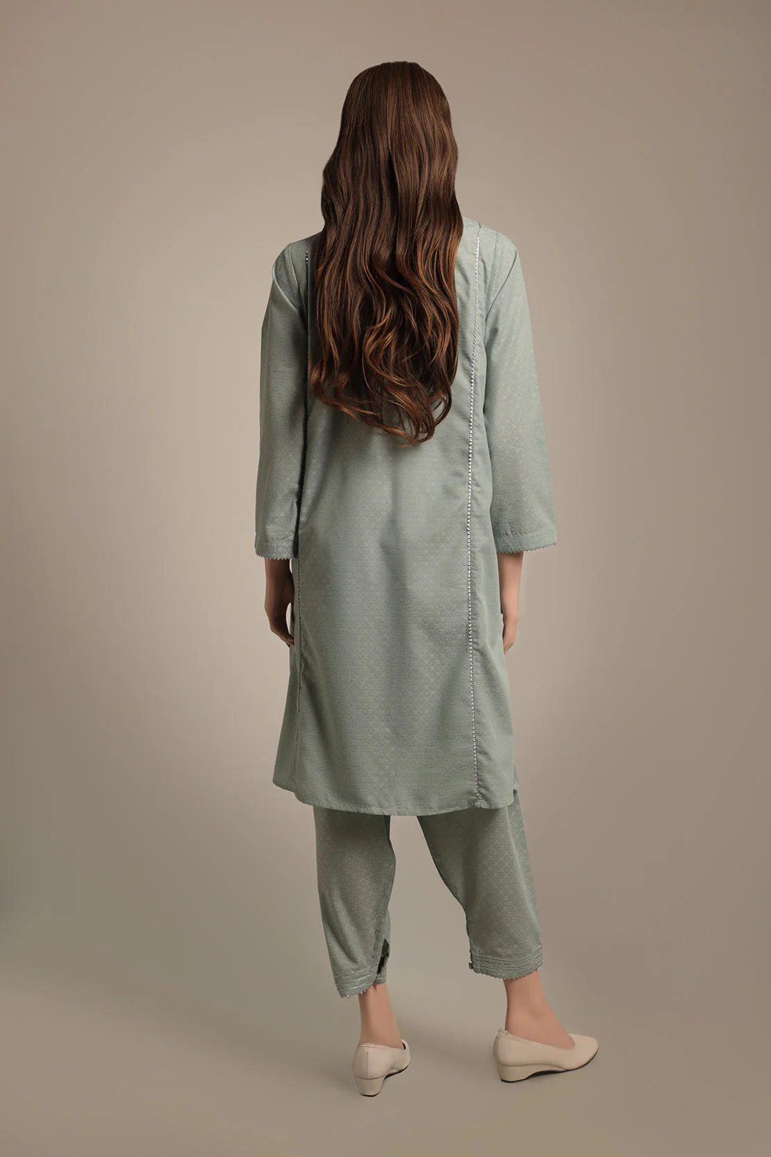 Cotton Jacquard Stitched 2 Piece (Shirt/Trouser) - Image 2