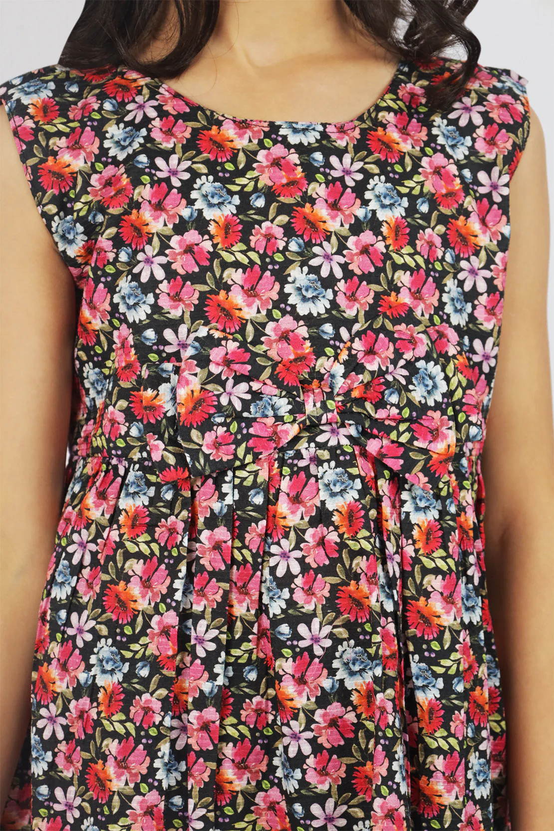 Cotton Dobby Stitched Tier Panel Dress With Ruffled Straps - Image 3