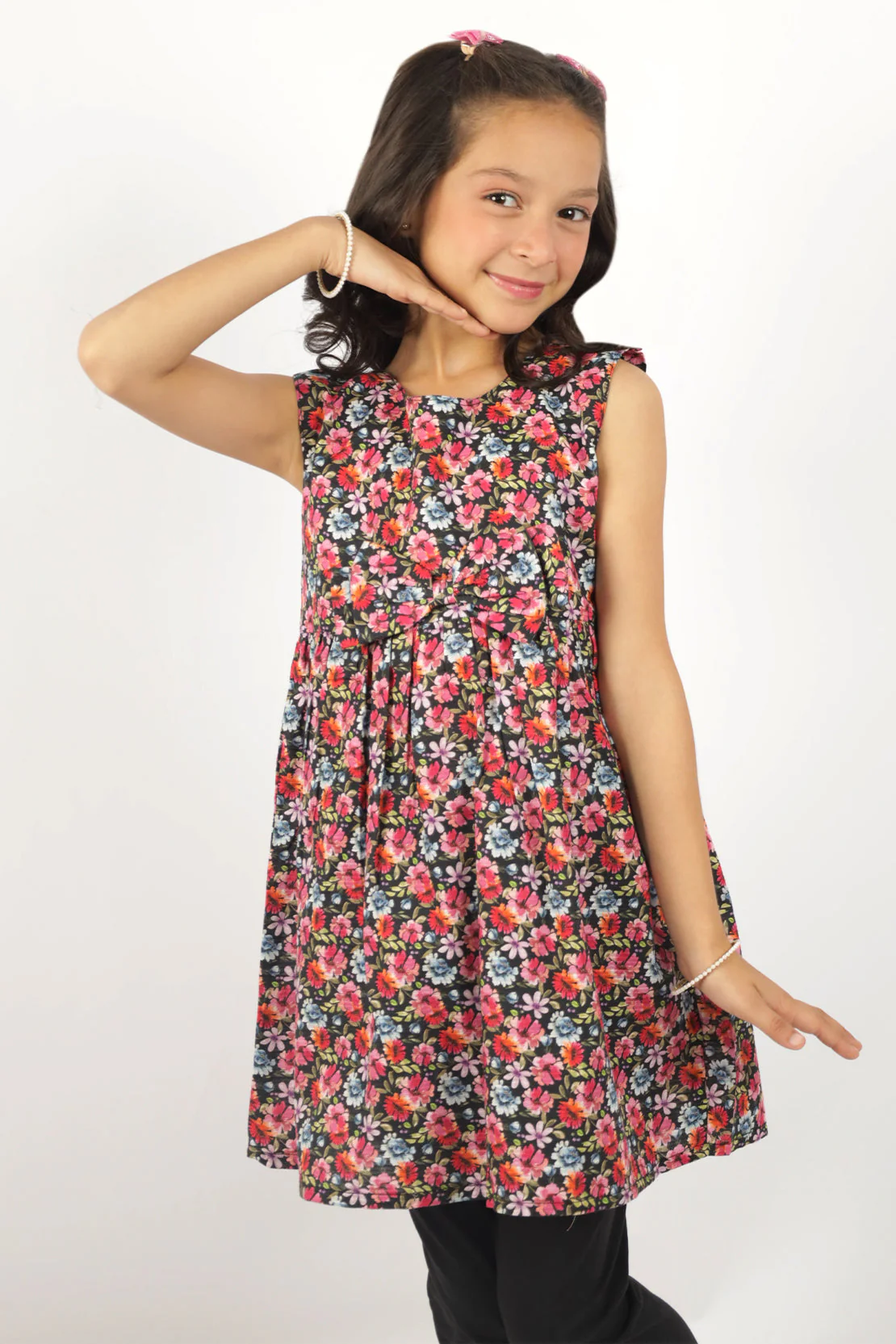 Cotton Dobby Stitched Tier Panel Dress With Ruffled Straps - Image 4