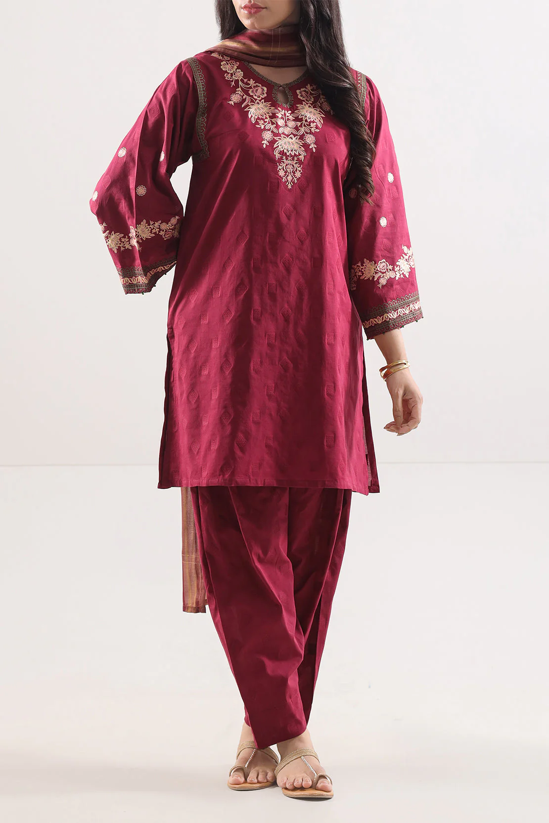 Cotton Jacquard Dupatta - Image 3