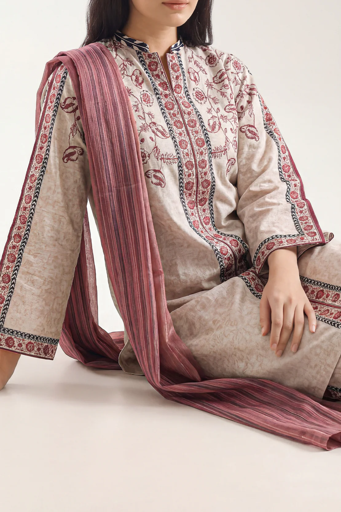 Cotton Jacquard Dupatta - Image 2