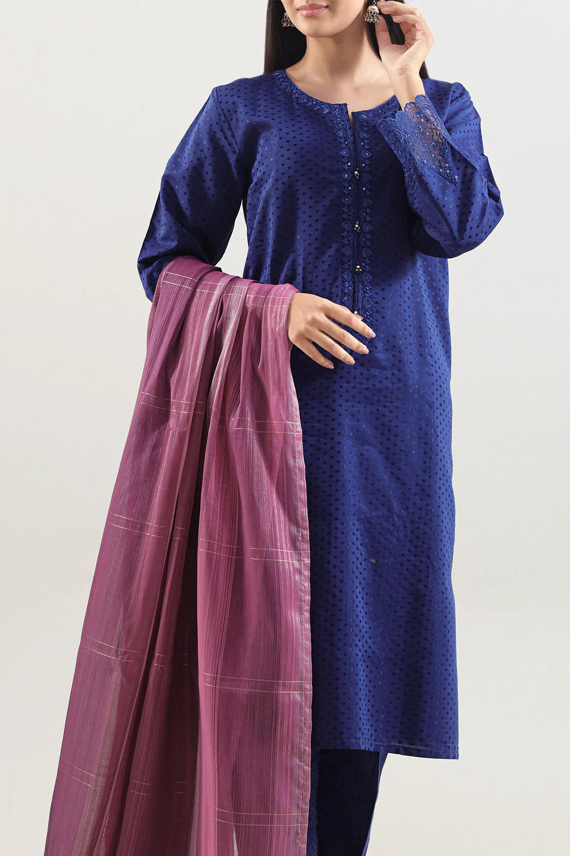 Cotton Jacquard Dupatta - Image 2