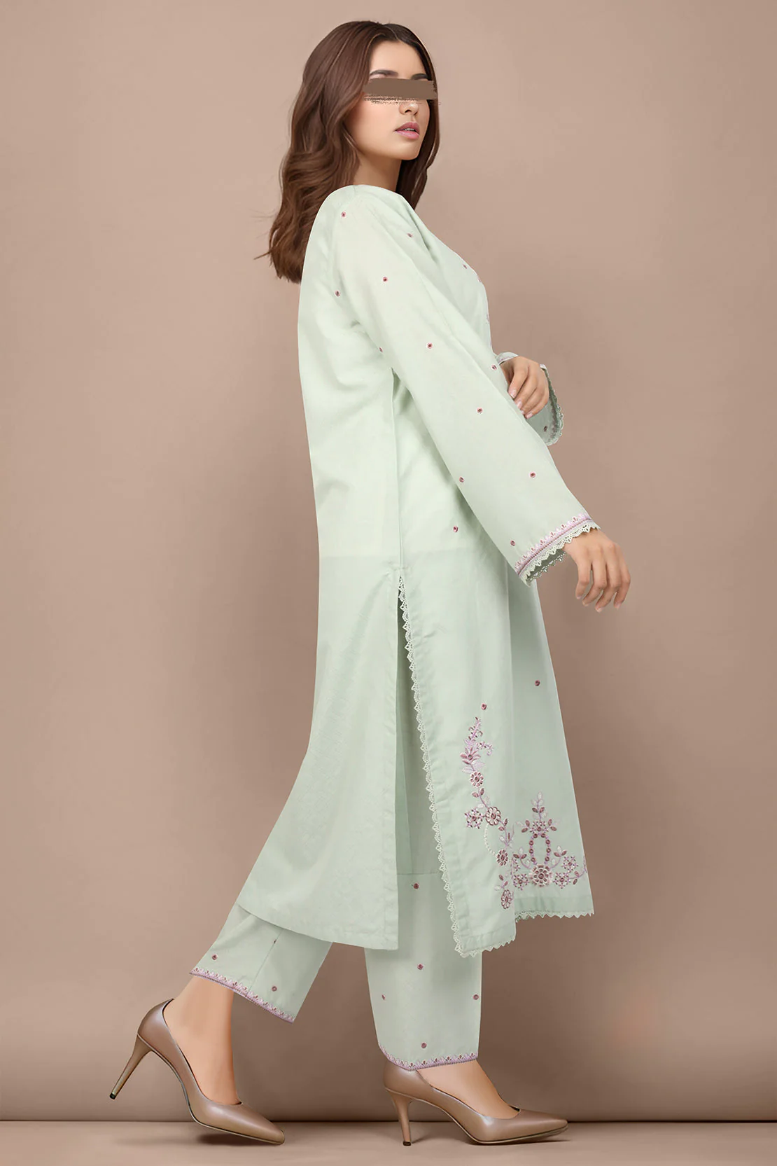 Cotton Jacquard Embroidered Stitched 2 Piece (Shirt/Trouser) - Image 2
