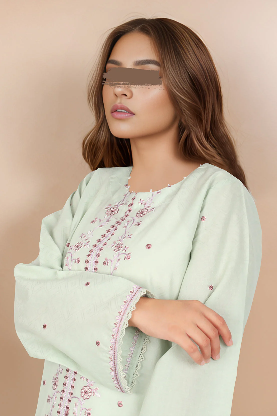 Cotton Jacquard Embroidered Stitched 2 Piece (Shirt/Trouser) - Image 4