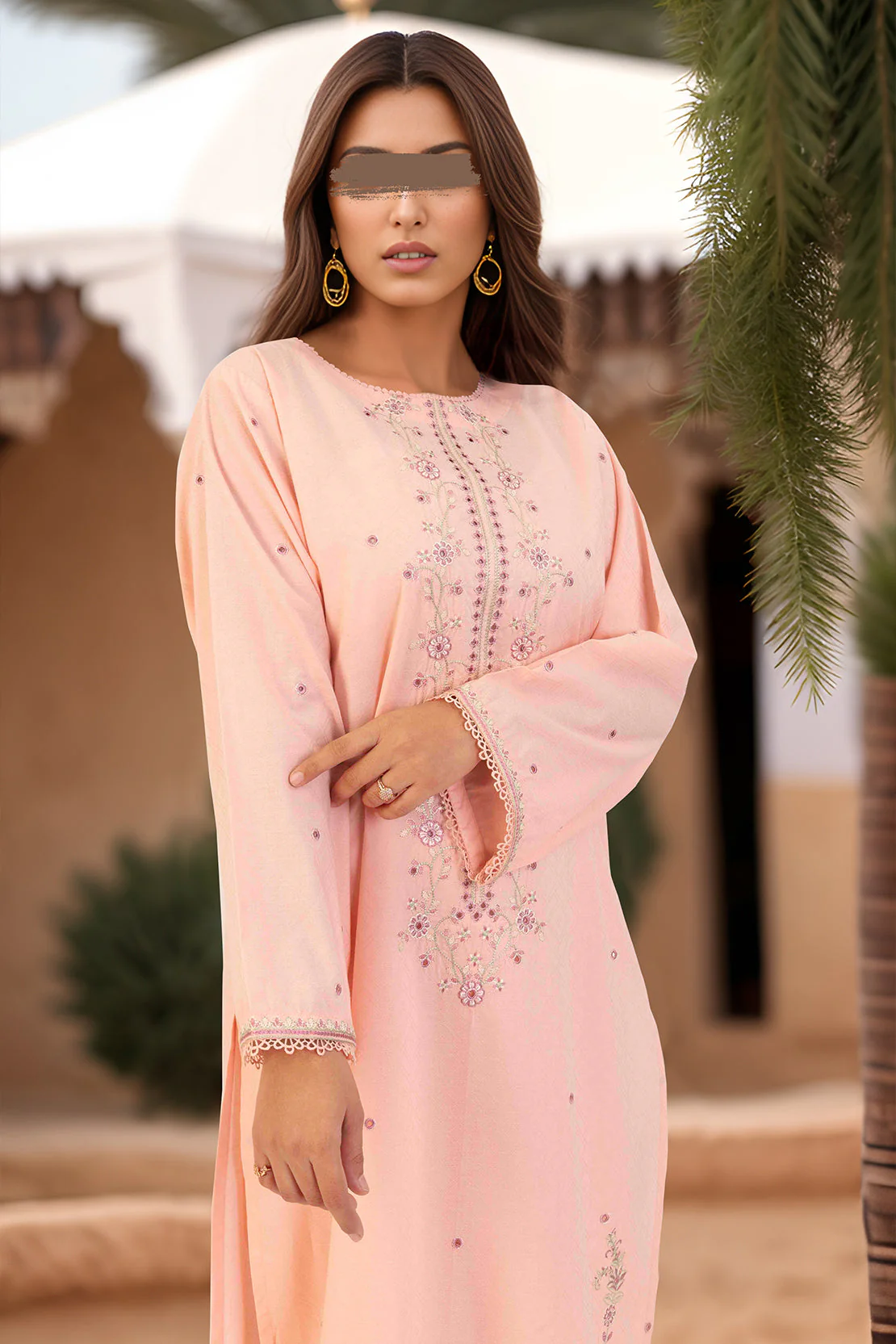 Cotton Jacquard Embroidered Stitched 2 Piece (Shirt/Trouser) - Image 3