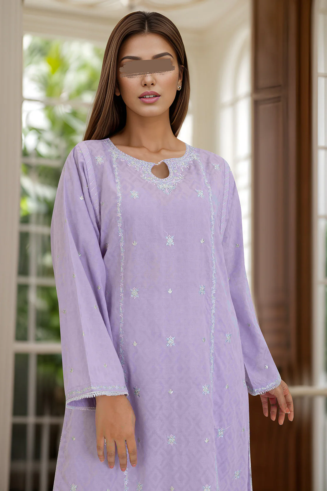 Cotton Jacquard Embroidered Stitched 2 Piece (Shirt/Trouser) - Image 2
