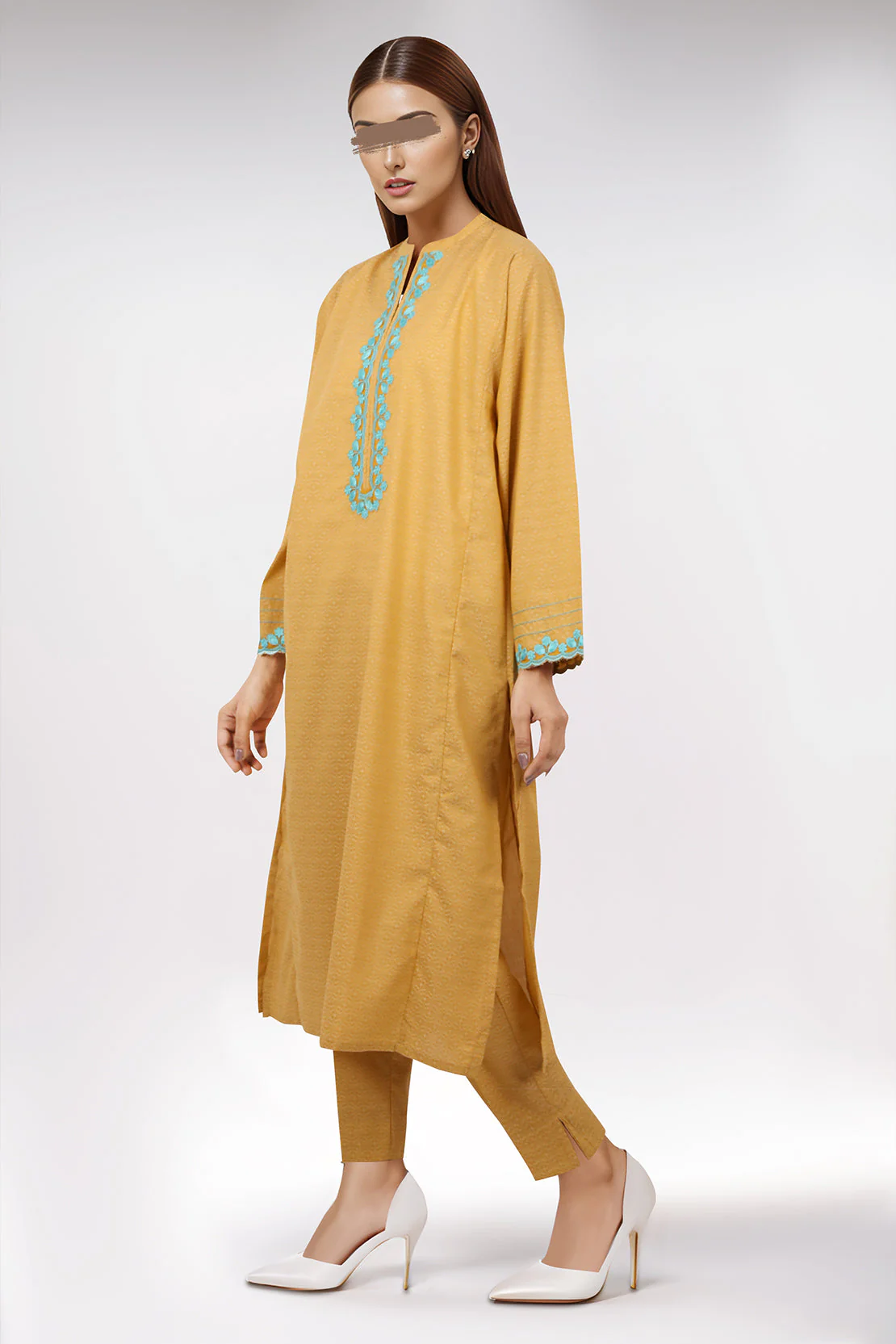 Cotton Jacquard Embroidered Stitched 2 Piece (Shirt/Trouser)