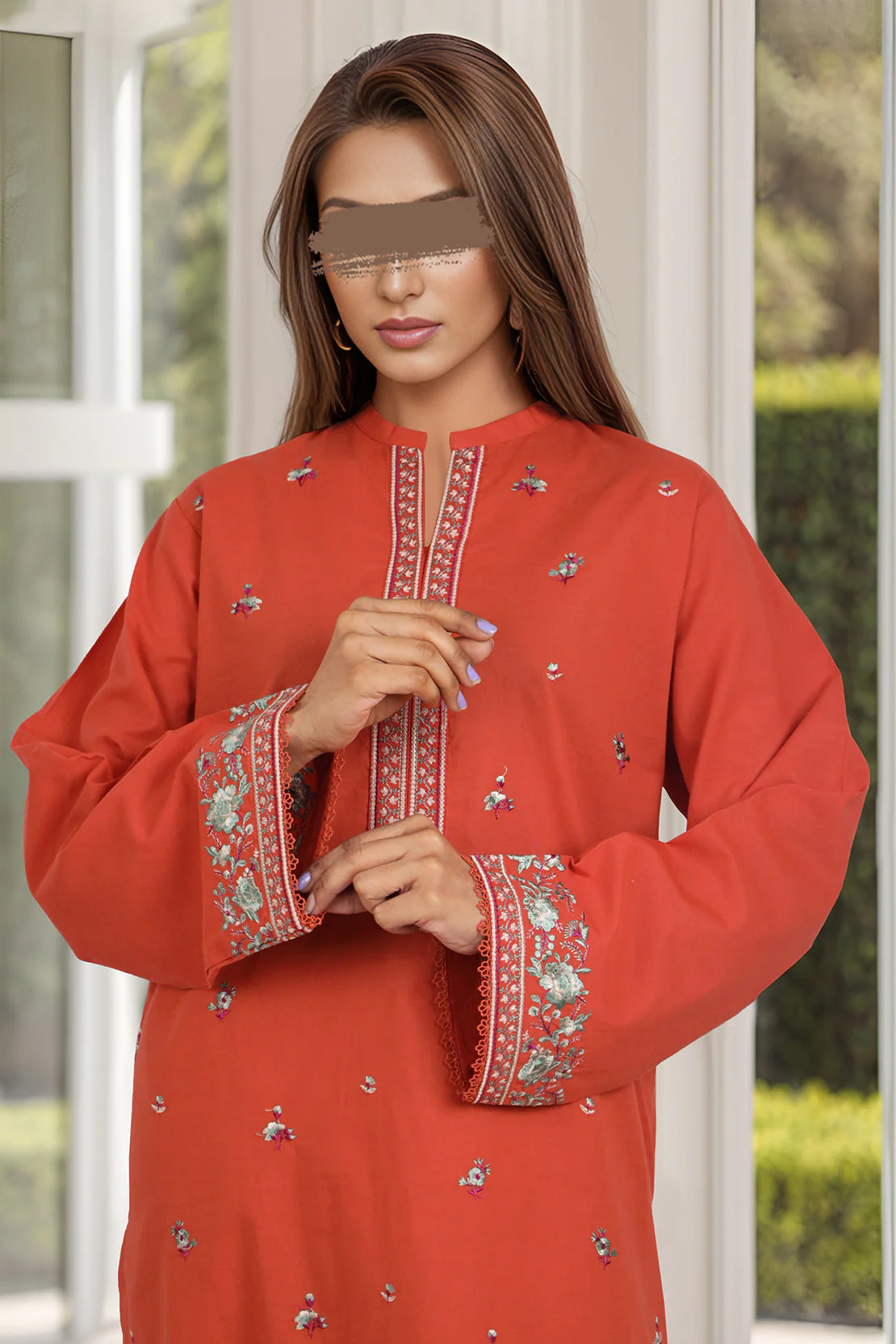 Cotton Jacquard Embroidered Stitched 2 Piece (Shirt/Trouser) - Image 3