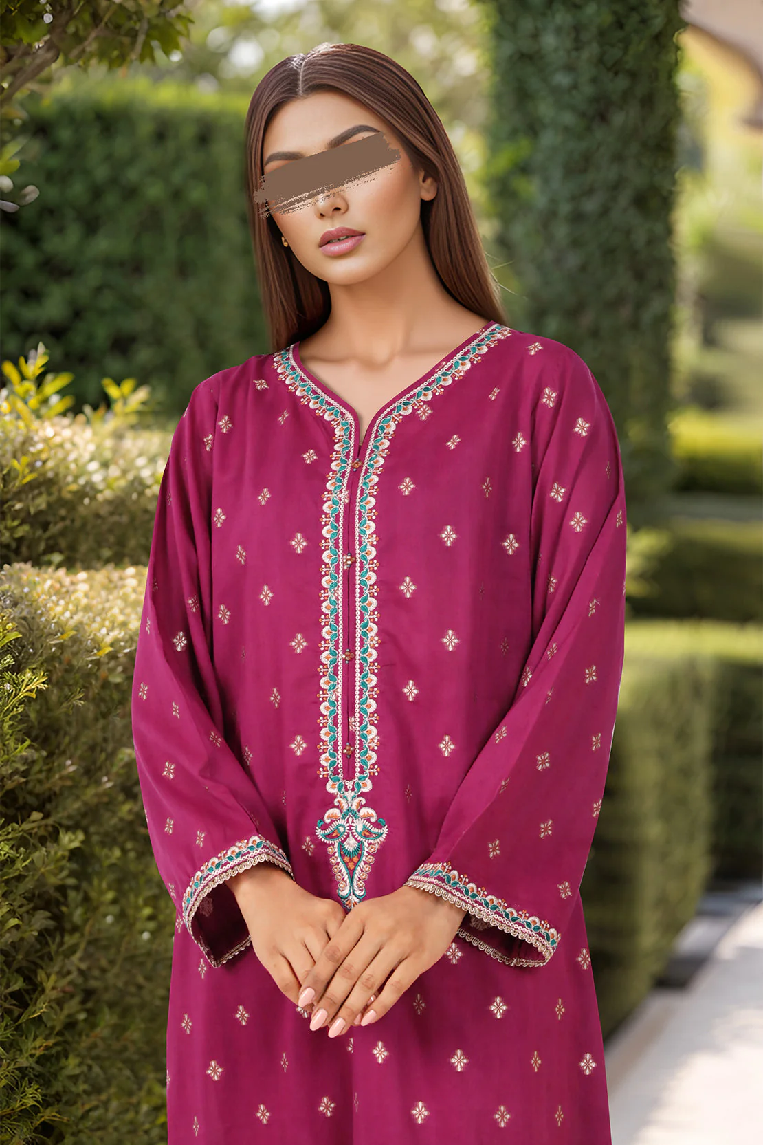 Cotton Jacquard Embroidered Stitched 2 Piece (Shirt/Trouser) - Image 3
