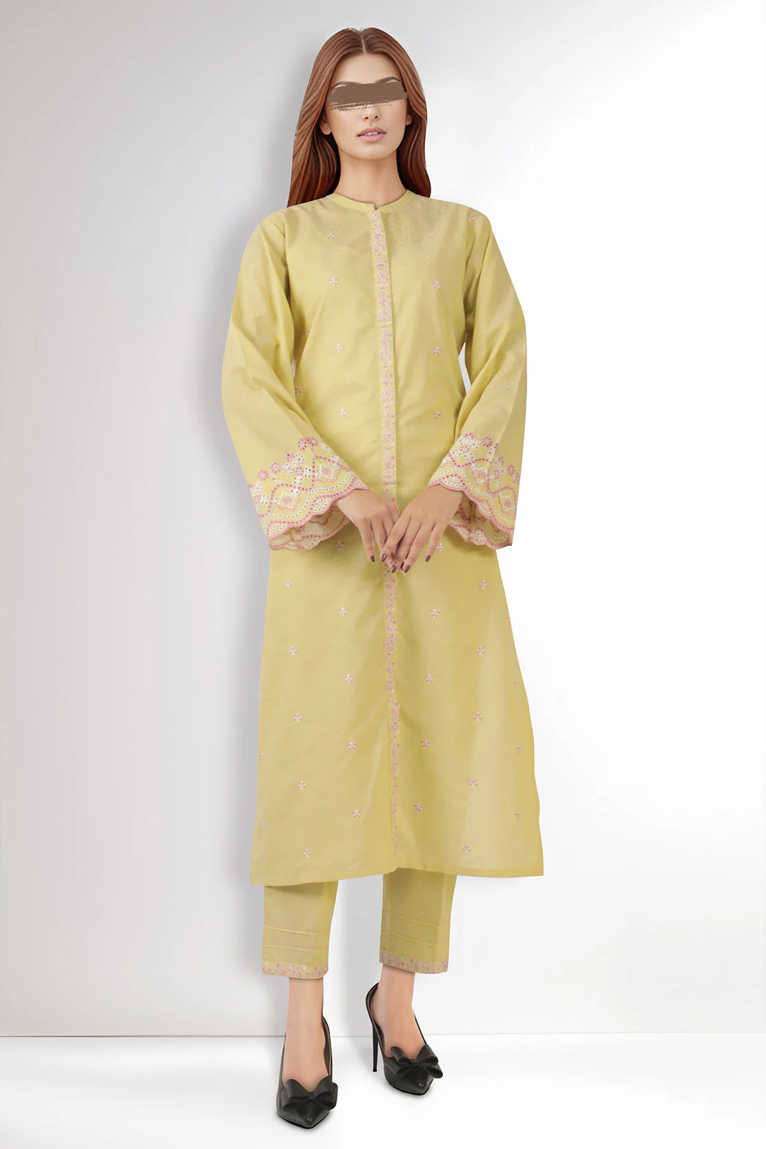 Cotton Jacquard Embroidered Stitched 2 Piece (Shirt/Trouser)