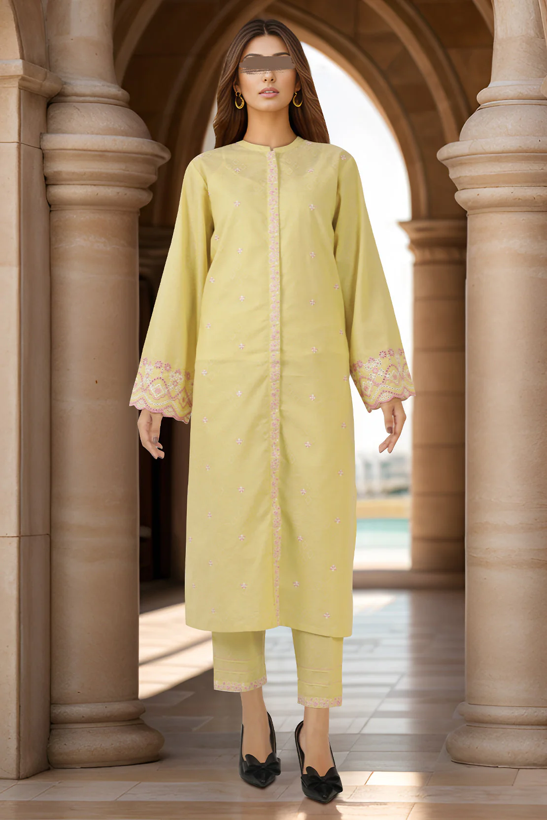 Cotton Jacquard Embroidered Stitched 2 Piece (Shirt/Trouser) - Image 2