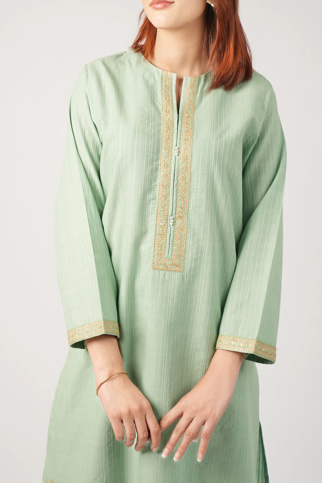Cotton Jacquard Embroidered Stitched 2 Piece (Shirt/Trouser) - Image 3