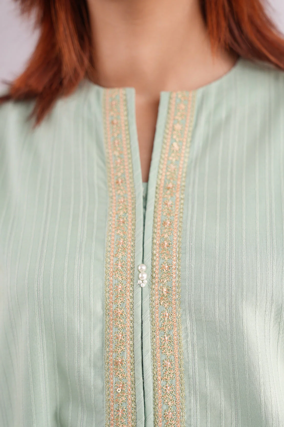 Cotton Jacquard Embroidered Stitched 2 Piece (Shirt/Trouser) - Image 5