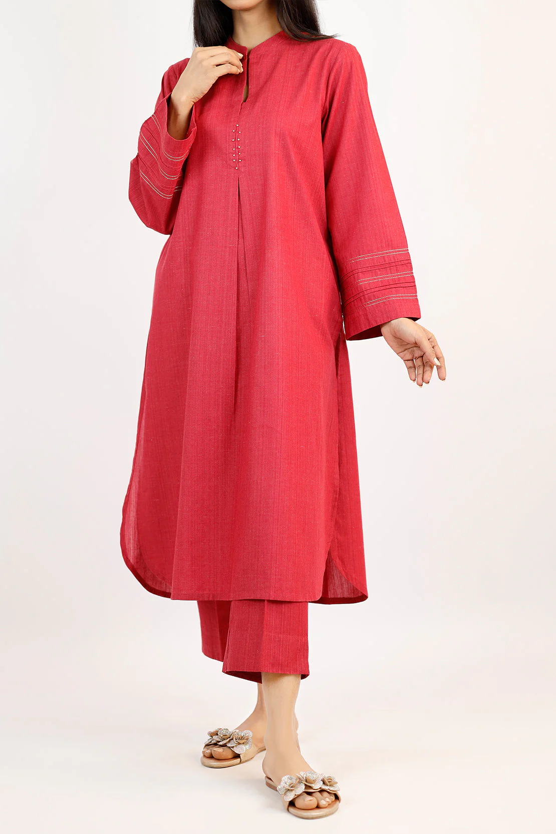 Cotton Jacquard Stitched 2 Piece (Shirt/Trouser) - Image 2