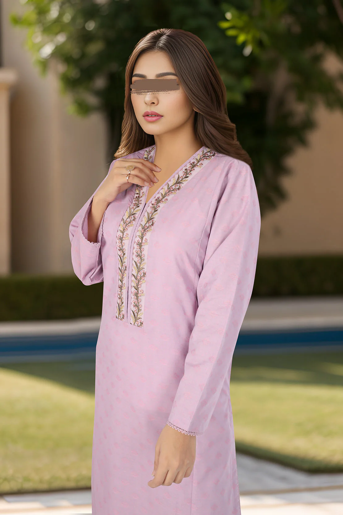Cotton Jacquard Embroidered Stitched 2 Piece (Shirt/Trouser) - Image 2