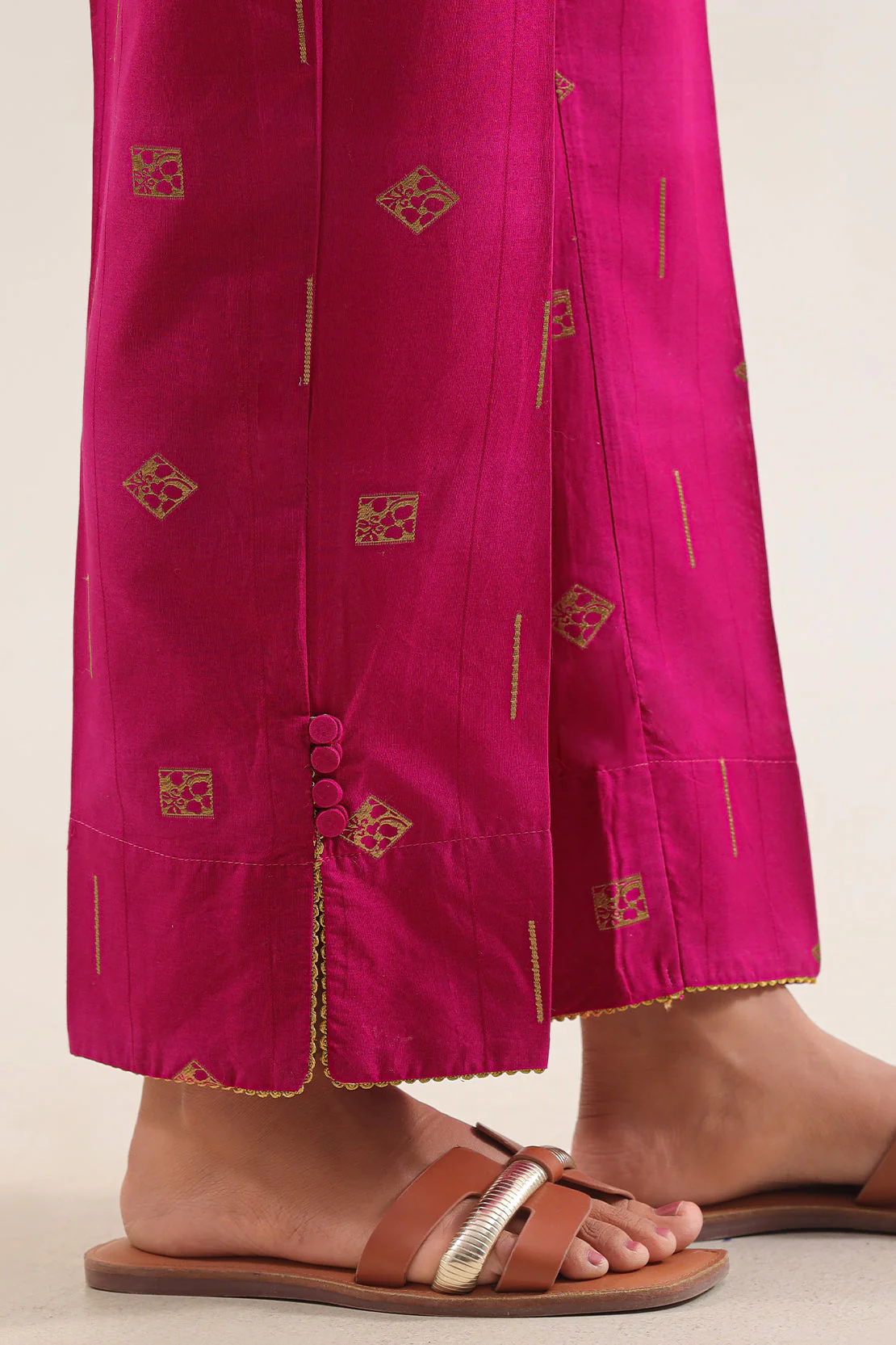 Cotton Jacquard Pants