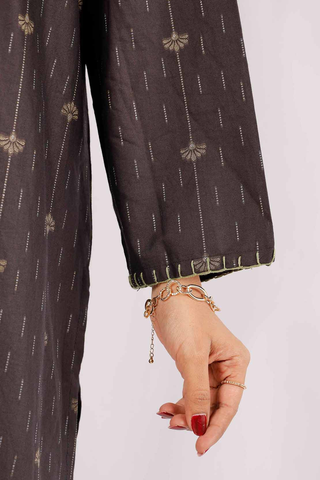 Cotton Jacquard Stitched 2 Piece (Shirt/Dupatta) - Image 4