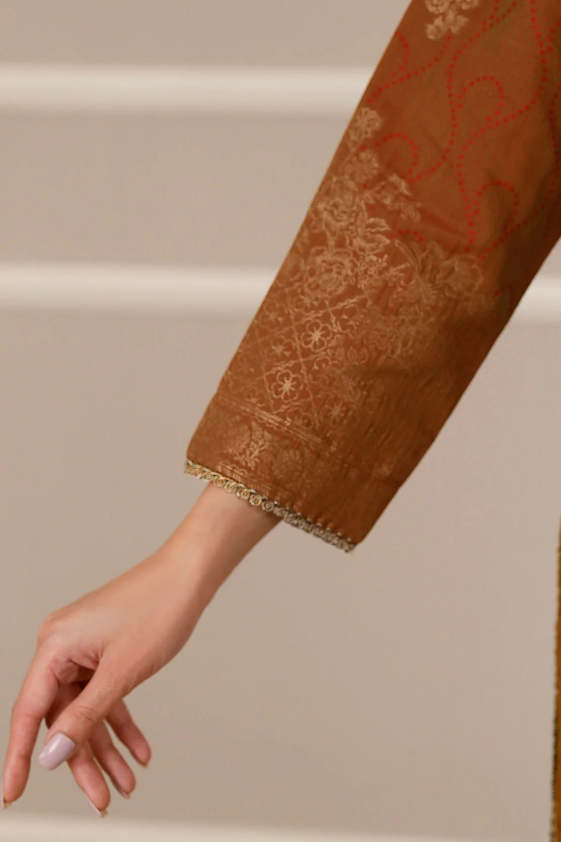 Cotton Jacquard Stitched 2 Piece (Shirt/Dupatta) - Image 8