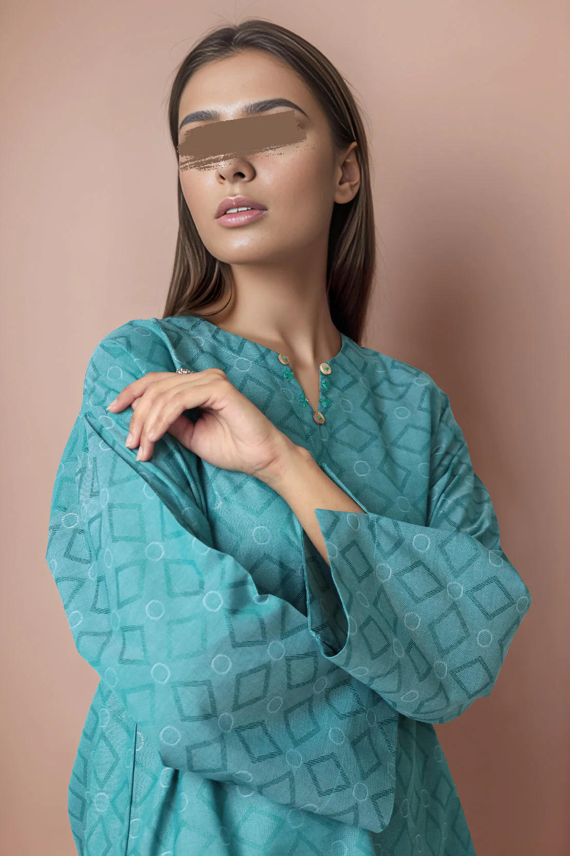 Cotton Jacquard Stitched 2 Piece (Shirt/Trouser) - Image 3
