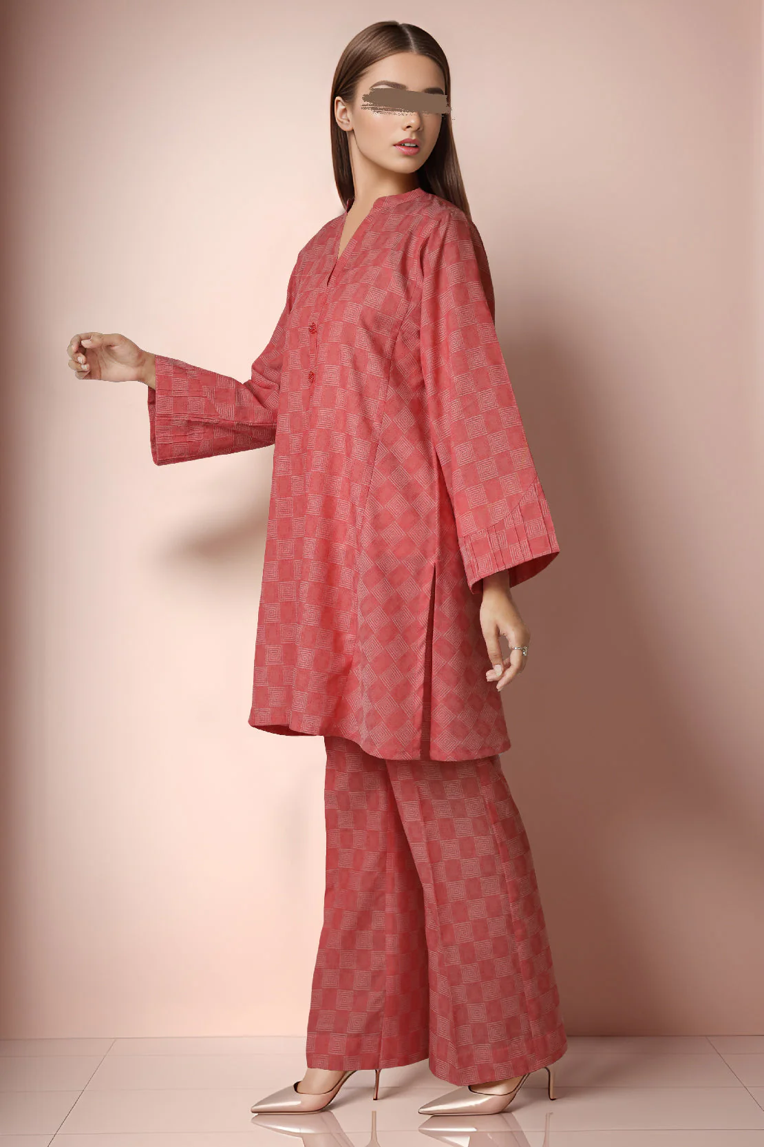 Cotton Jacquard Stitched 2 Piece (Shirt/Trouser) - Image 2