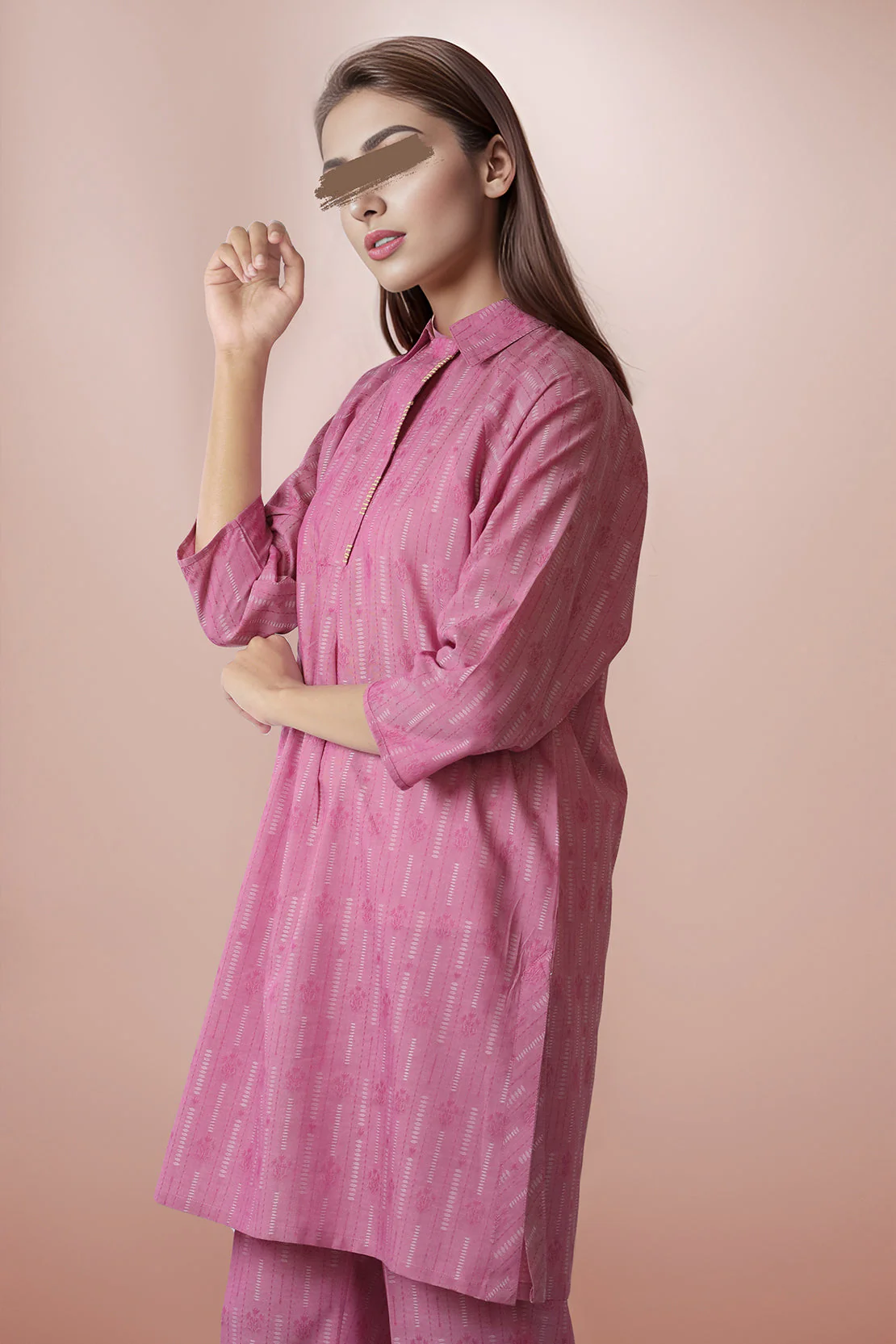 Cotton Jacquard Stitched 2 Piece (Shirt/Trouser) - Image 2