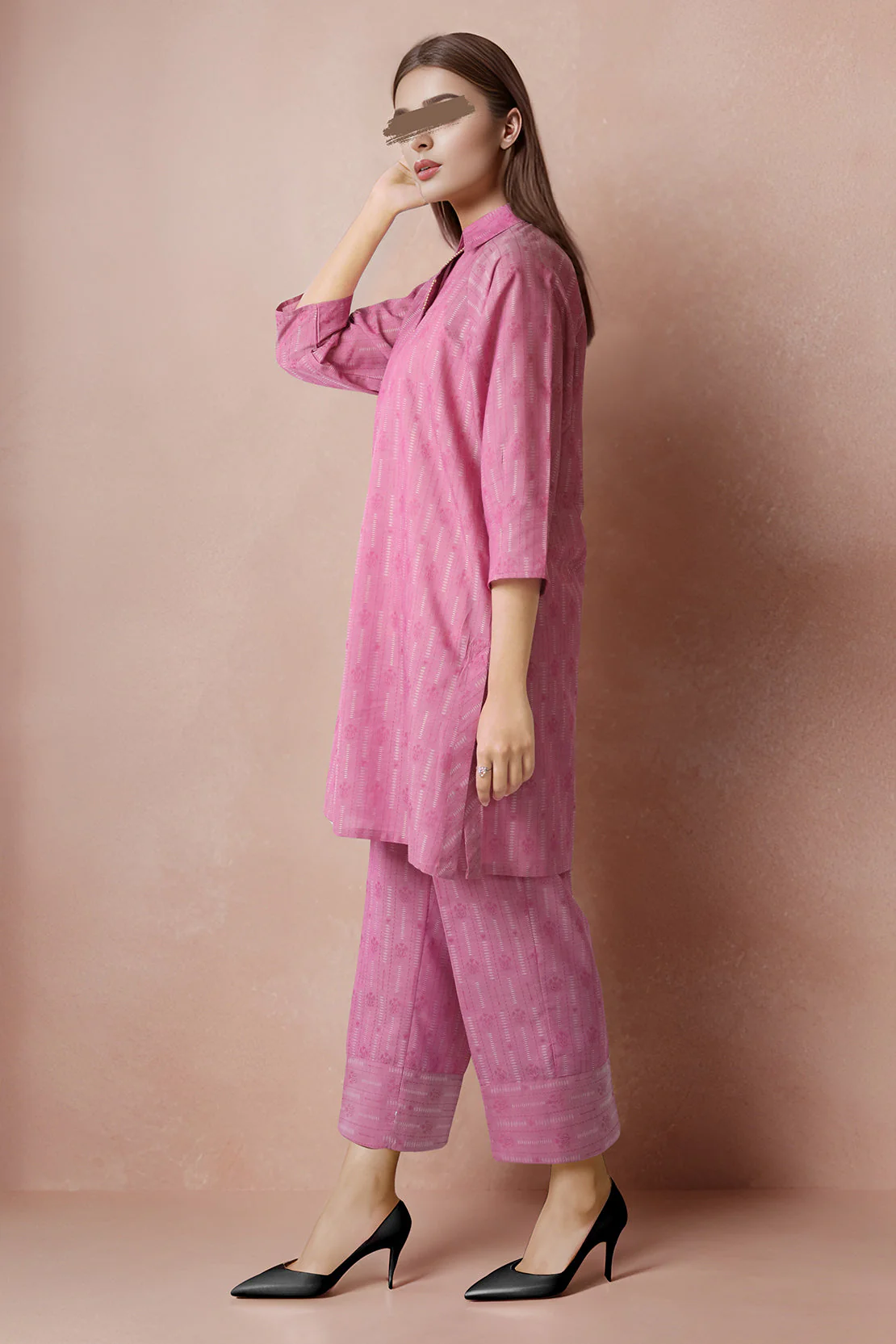 Cotton Jacquard Stitched 2 Piece (Shirt/Trouser) - Image 3