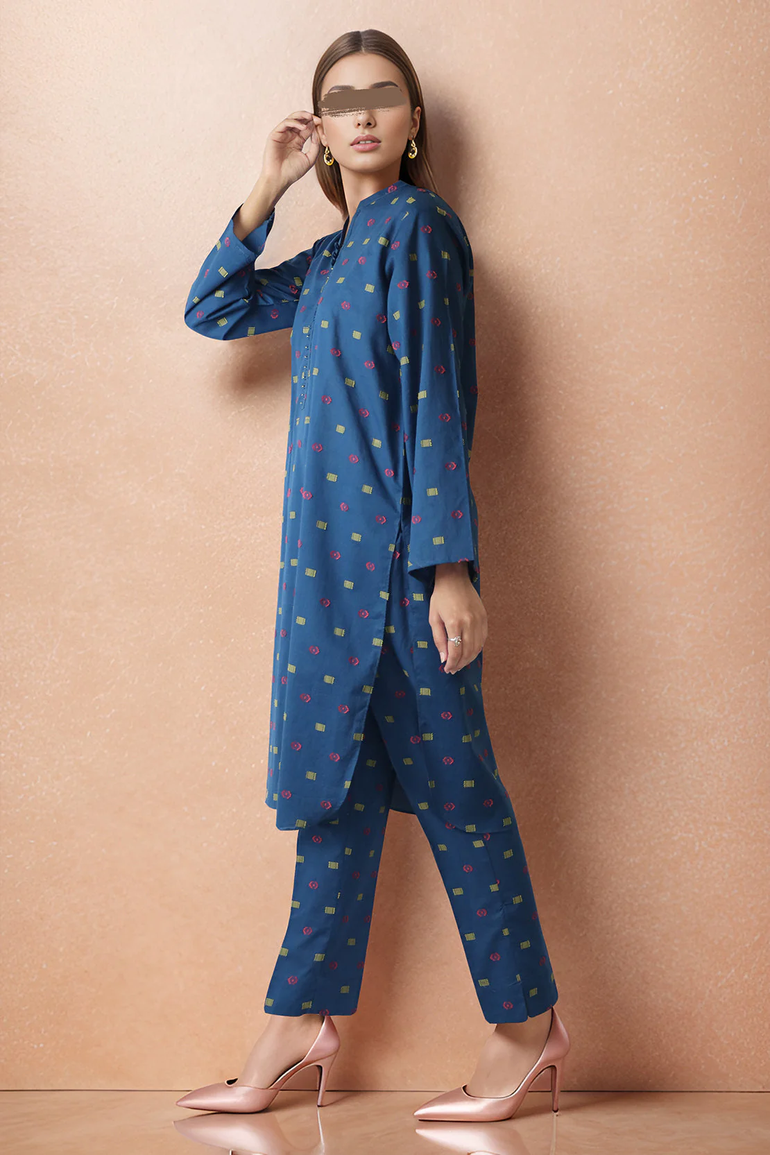 Cotton Jacquard Stitched 2 Piece (Shirt/Trouser) - Image 2