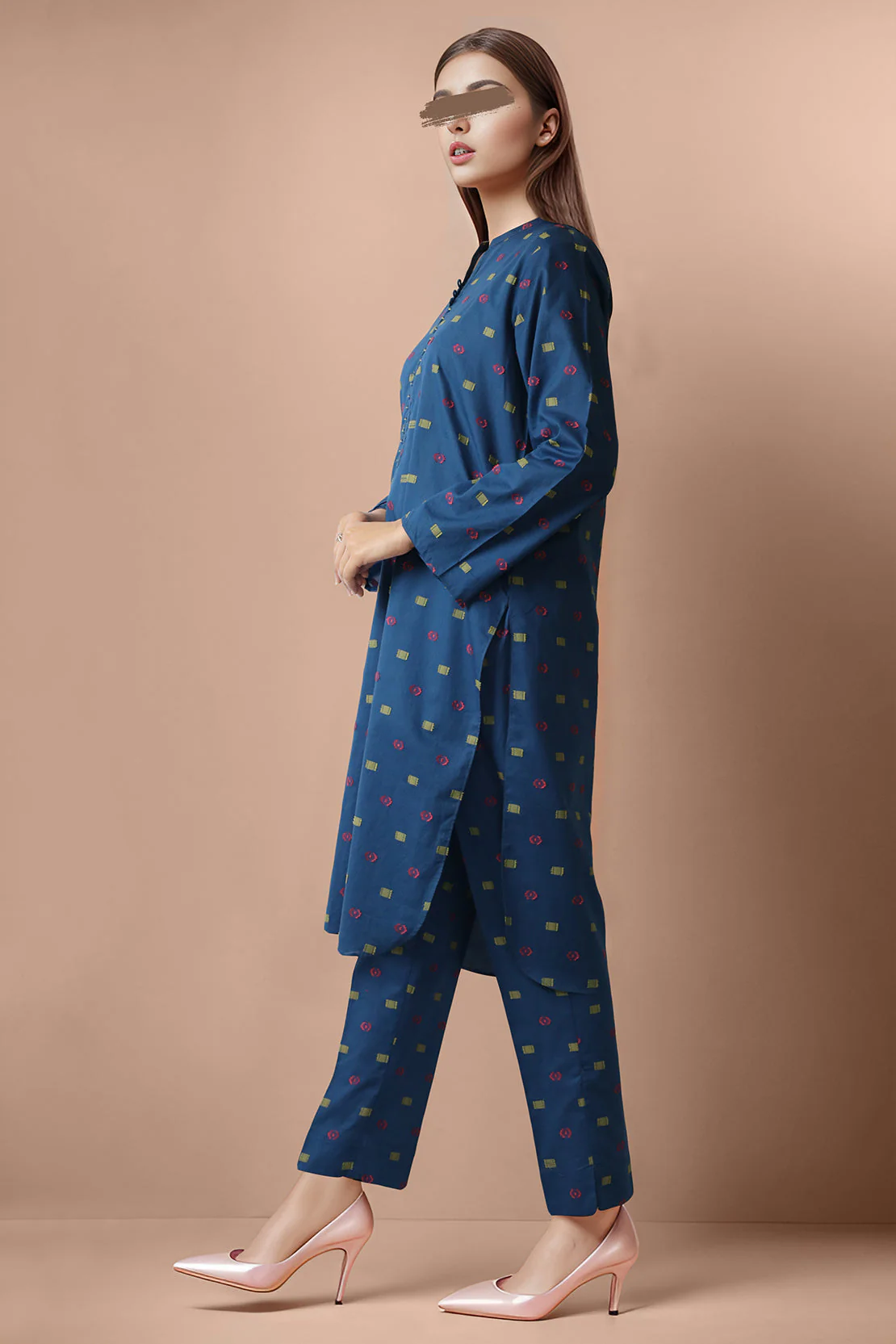 Cotton Jacquard Stitched 2 Piece (Shirt/Trouser) - Image 3