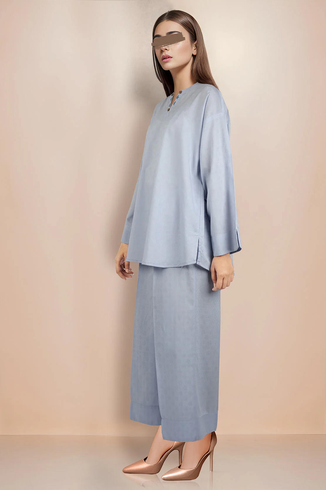 Cotton Jacquard Stitched 2 Piece (Shirt/Trouser) - Image 2