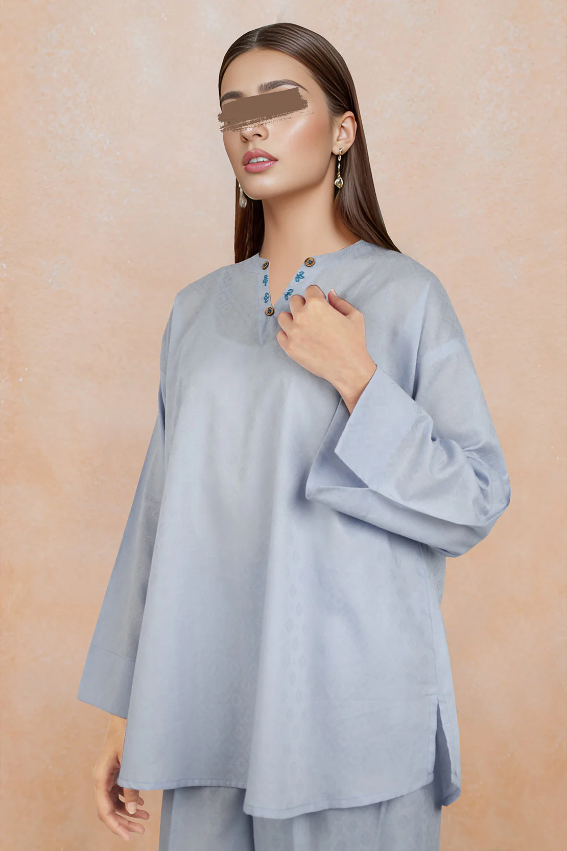 Cotton Jacquard Stitched 2 Piece (Shirt/Trouser) - Image 3