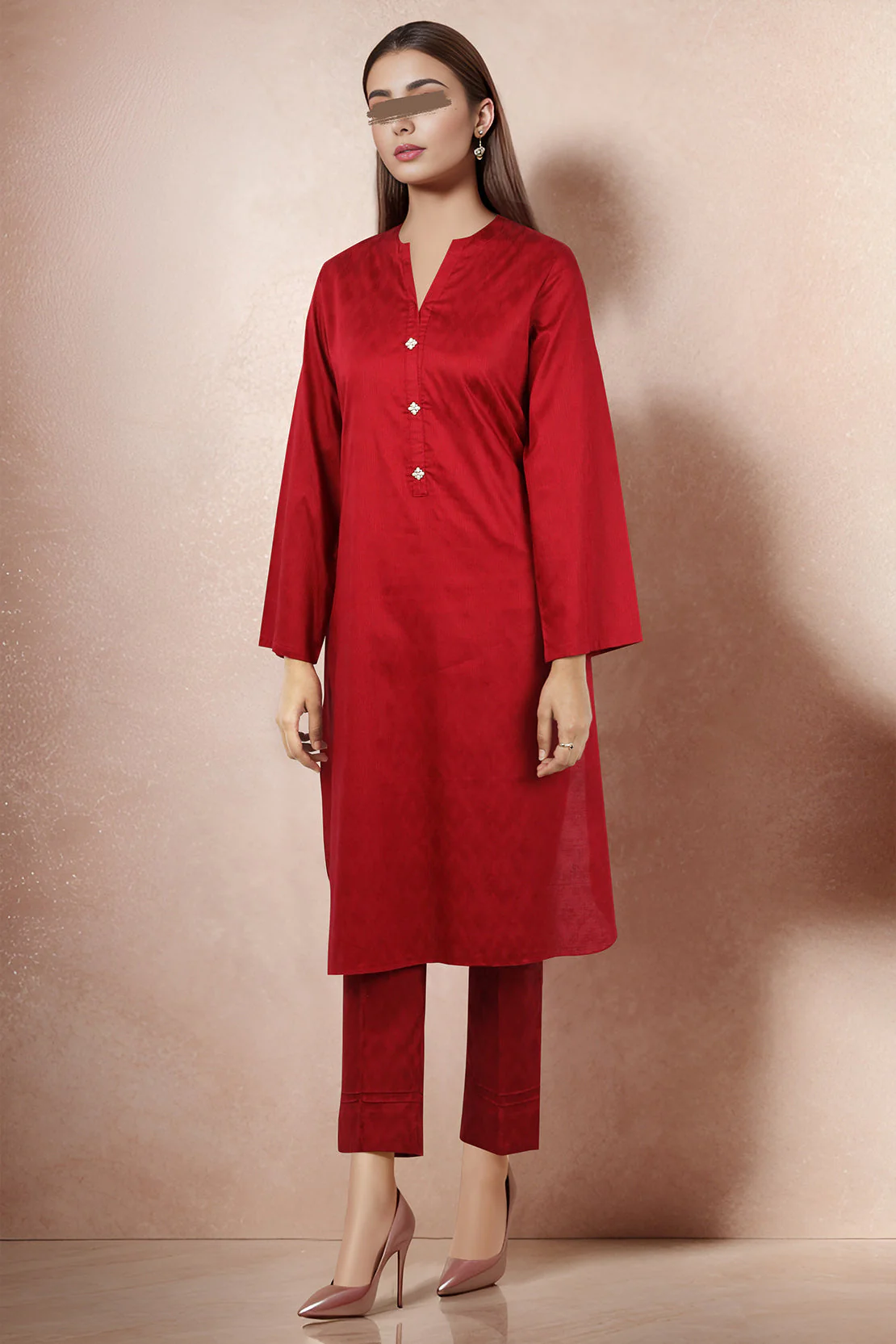 Cotton Jacquard Stitched 2 Piece (Shirt/Trouser) - Image 2