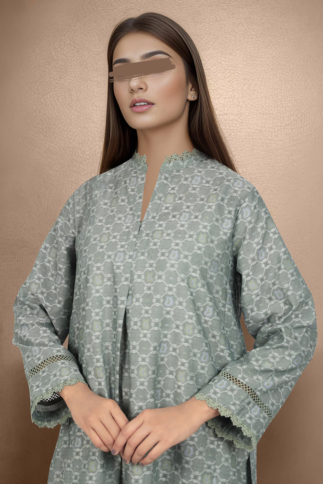 Cotton Jacquard Stitched 2 Piece (Shirt/Trouser) - Image 2