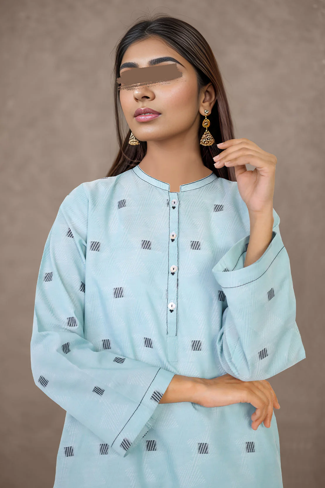 Cotton Jacquard Stitched 2 Piece (Shirt/Trouser) - Image 2