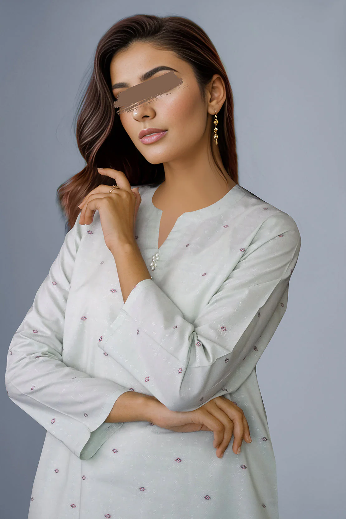 Cotton Jacquard Stitched 2 Piece (Shirt/Trouser) - Image 2