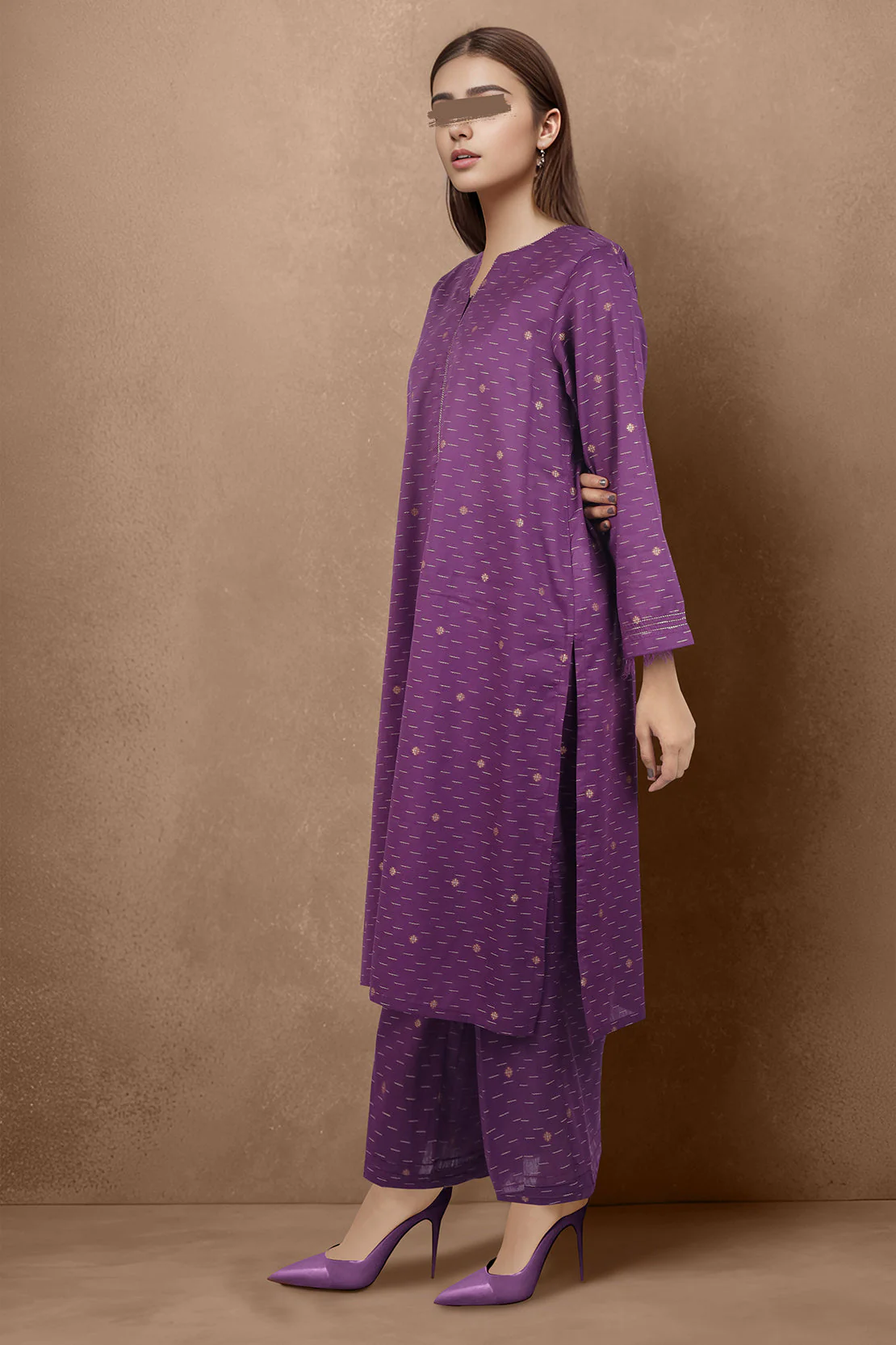 Cotton Jacquard Stitched 2 Piece (Shirt/Trouser) - Image 2