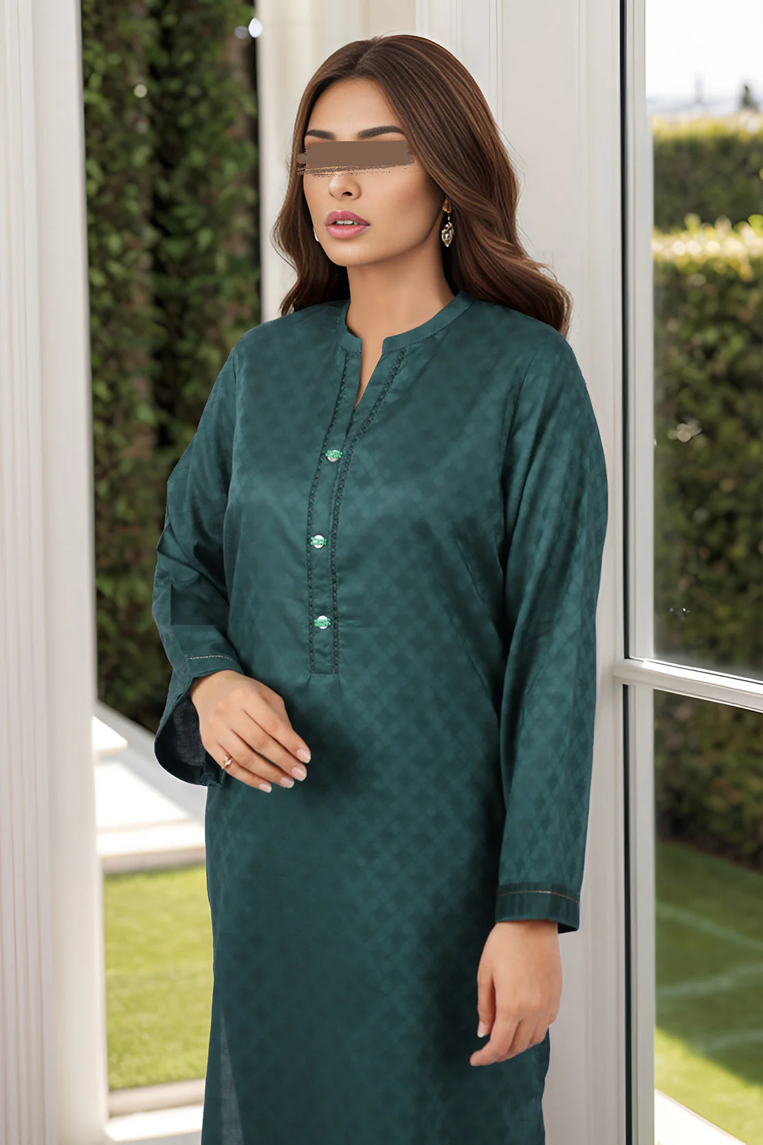 Cotton Jacquard Stitched 2 Piece (Shirt/Trouser) - Image 3