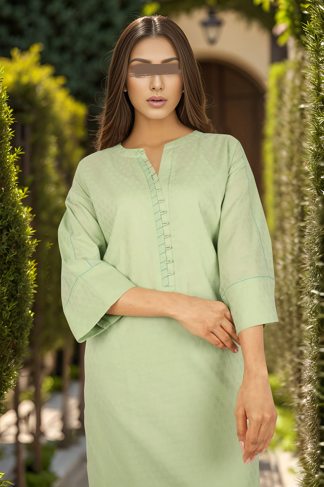 Cotton Jacquard Stitched 2 Piece (Shirt/Trouser) - Image 2