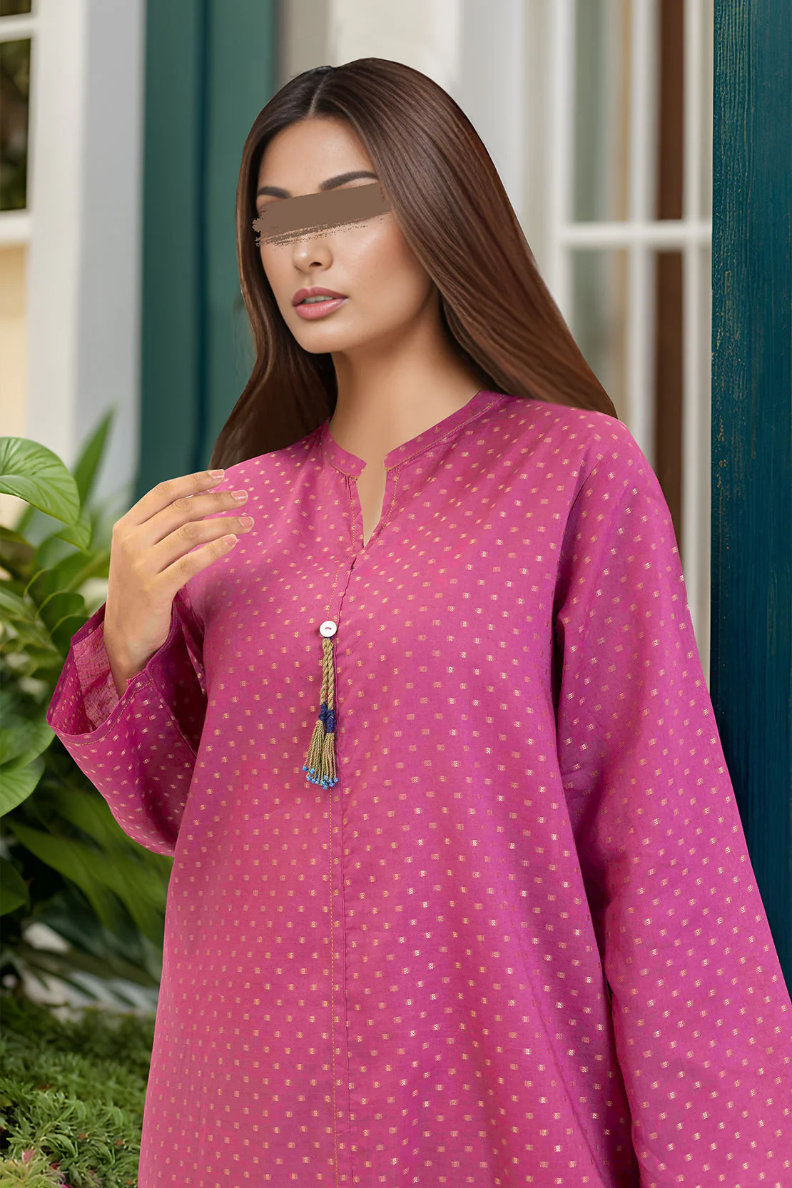 Cotton Jacquard Stitched 2 Piece (Shirt/Trouser) - Image 2