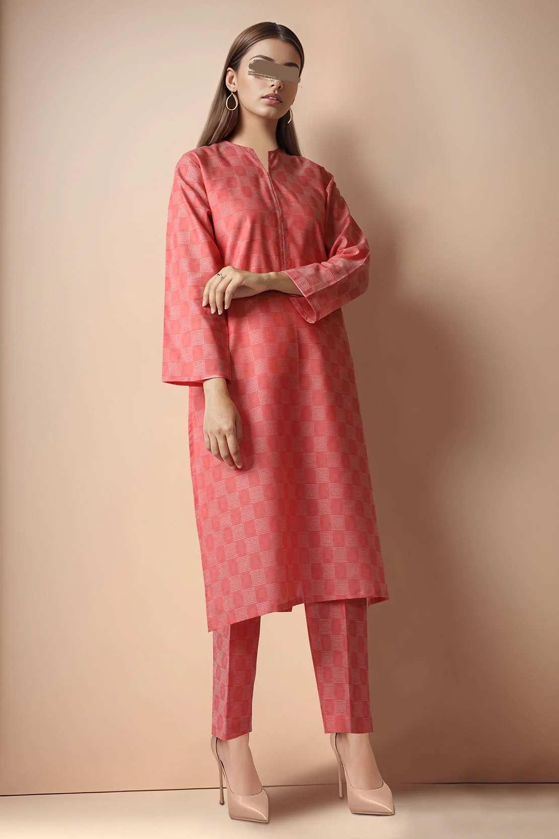 Cotton Jacquard Stitched 2 Piece (Shirt/Trouser) - Image 2